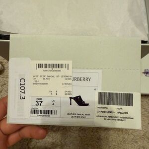 Burberry Black Leather peep Sandals